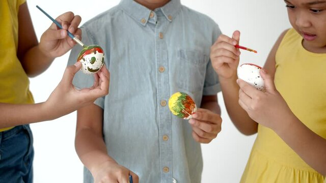 coloring eggs on ester and having fun alone