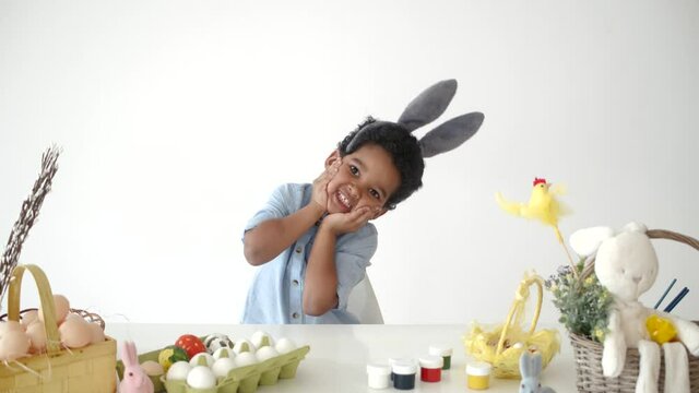 coloring eggs on ester and having fun alone