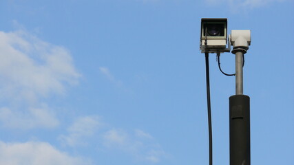 Security camera on pole