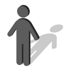 立体的な人物のシルエット