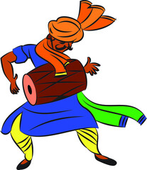 celebration of the Maharashtrian new year, India. Drummers welcoming the new year with dhol and Tasha for welcoming new year Gudhi Padwa.	
