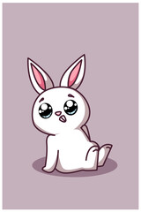 A cute and pretty rabbit cartoon illustration