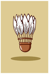 Shuttlecock cartoon illustration