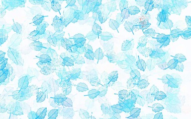 Light Blue, Yellow vector doodle texture with leaves.