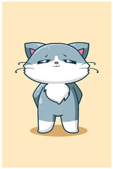 Happy and cute cat cartoon illustration