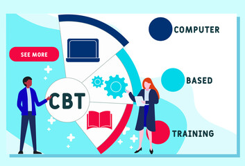 Vector website design template . CBT - Computer Based Training  business concept background. illustration for website banner, marketing materials, business presentation