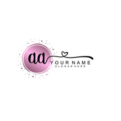 AA Beautiful initial handwriting logo template