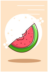 Watermelon piece icon cartoon illustration