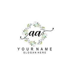 AA Beautiful initial handwriting logo template