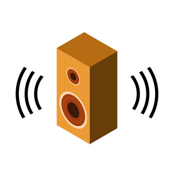 Vector illustration of a speaker box.