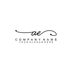 AE Beautiful initial handwriting logo template
