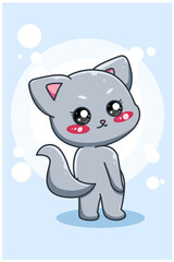 Cute and funny cat cartoon illustration