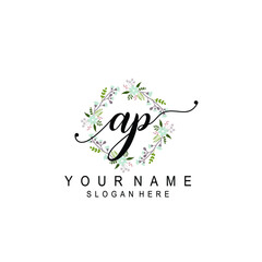 AP beautiful Initial handwriting logo template
