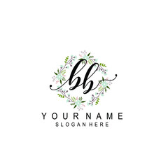 BB beautiful Initial handwriting logo template