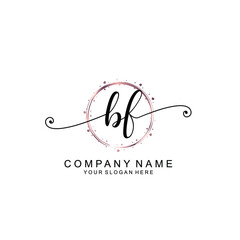 BF beautiful Initial handwriting logo template