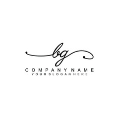 BG beautiful Initial handwriting logo template