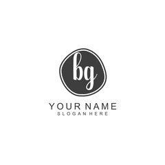 BG beautiful Initial handwriting logo template