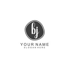 BJ beautiful Initial handwriting logo template