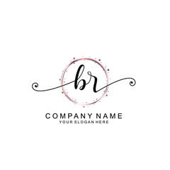 BR beautiful Initial handwriting logo template