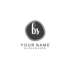 BS beautiful Initial handwriting logo template