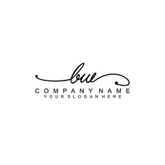 BW beautiful Initial handwriting logo template