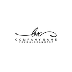BX beautiful Initial handwriting logo template