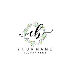 CB beautiful Initial handwriting logo template