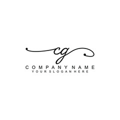 CG beautiful Initial handwriting logo template