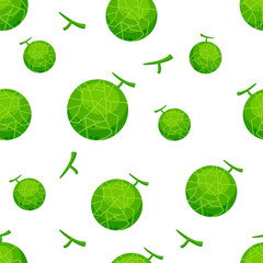 Delicious ripe melon seamless pattern vector illustration, seamless pattern background