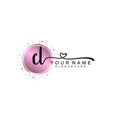 CL beautiful Initial handwriting logo template