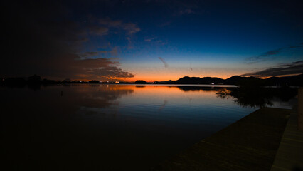 西の湖の夕陽