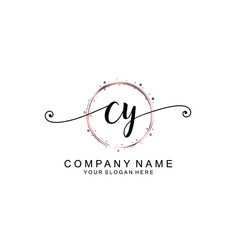 CY beautiful Initial handwriting logo template