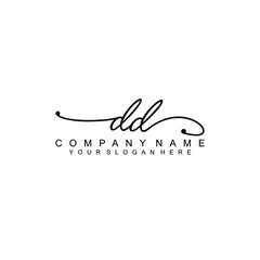 DD beautiful Initial handwriting logo template