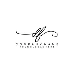 DF beautiful Initial handwriting logo template