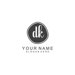 DK beautiful Initial handwriting logo template