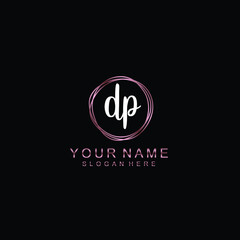 Fototapeta na wymiar DP beautiful Initial handwriting logo template