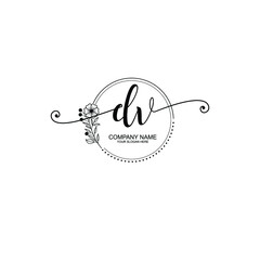 DV beautiful Initial handwriting logo template