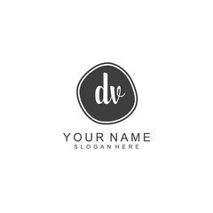 DV beautiful Initial handwriting logo template