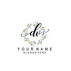 DV beautiful Initial handwriting logo template