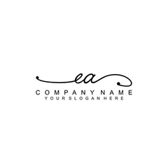 EA beautiful Initial handwriting logo template