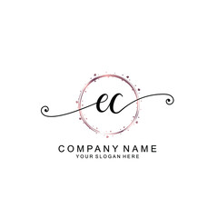 EC beautiful Initial handwriting logo template