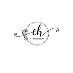 EH beautiful Initial handwriting logo template