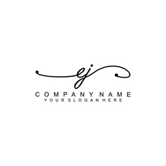 EJ beautiful Initial handwriting logo template