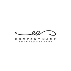 EO beautiful Initial handwriting logo template