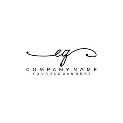 EQ beautiful Initial handwriting logo template