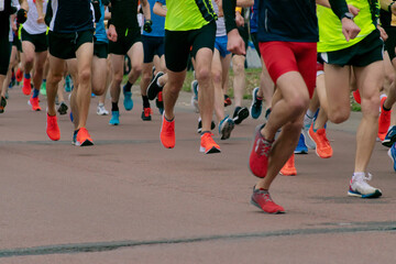 Men running 5K marathon