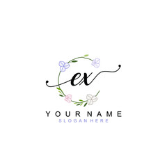 EX beautiful Initial handwriting logo template