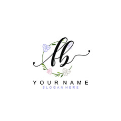 FB beautiful Initial handwriting logo template