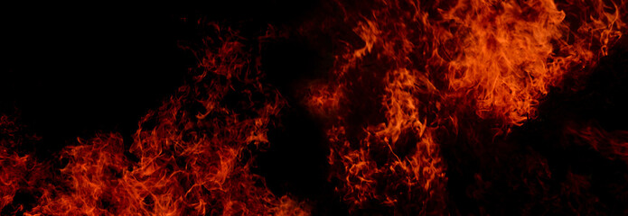 Flame of fire on a black background  