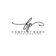 FP beautiful Initial handwriting logo template